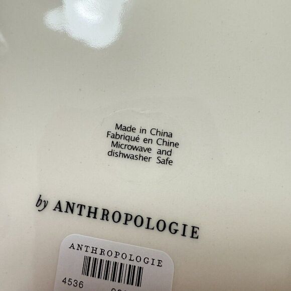 Anthropologie Holifaye Stoneware Dessert Plate Holiday Christmas Ivory Red NEW - Picture 6 of 6